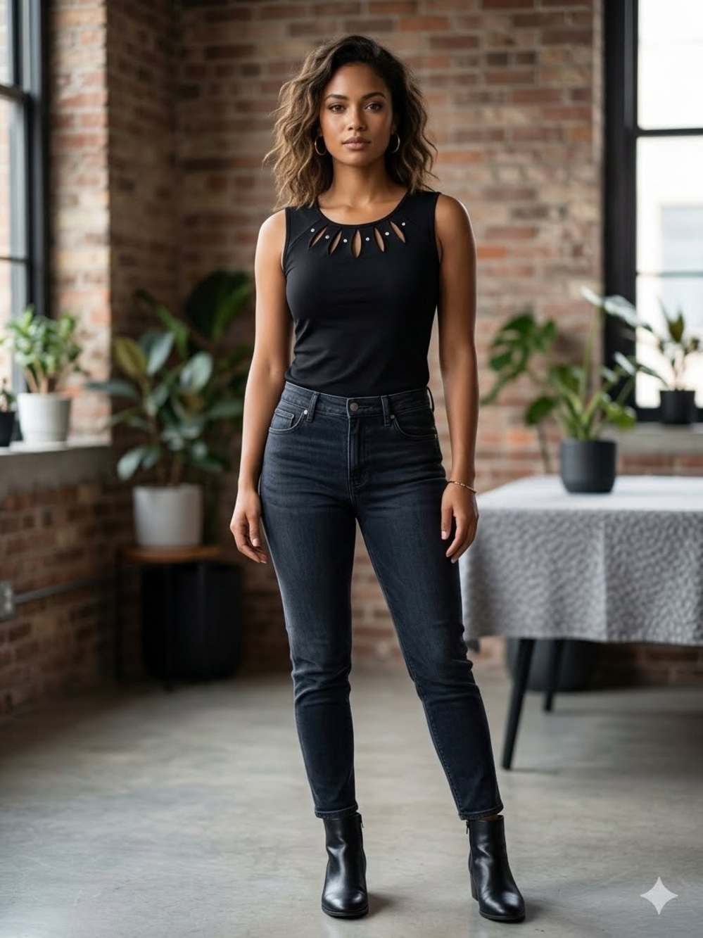 bebe Black Cutout Sleeveless Tank